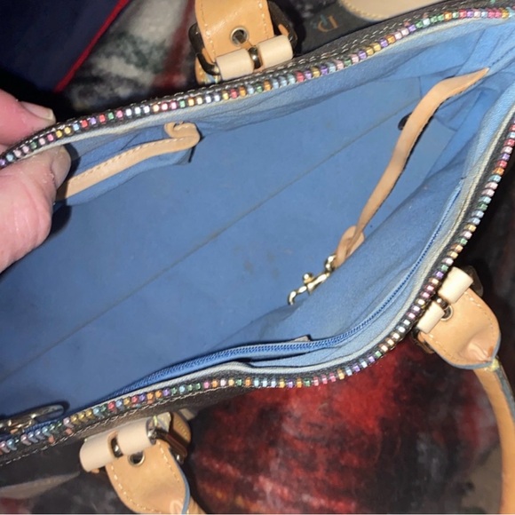 Dooney & Bourke Black and Tan Satchel - Picture 2 of 5